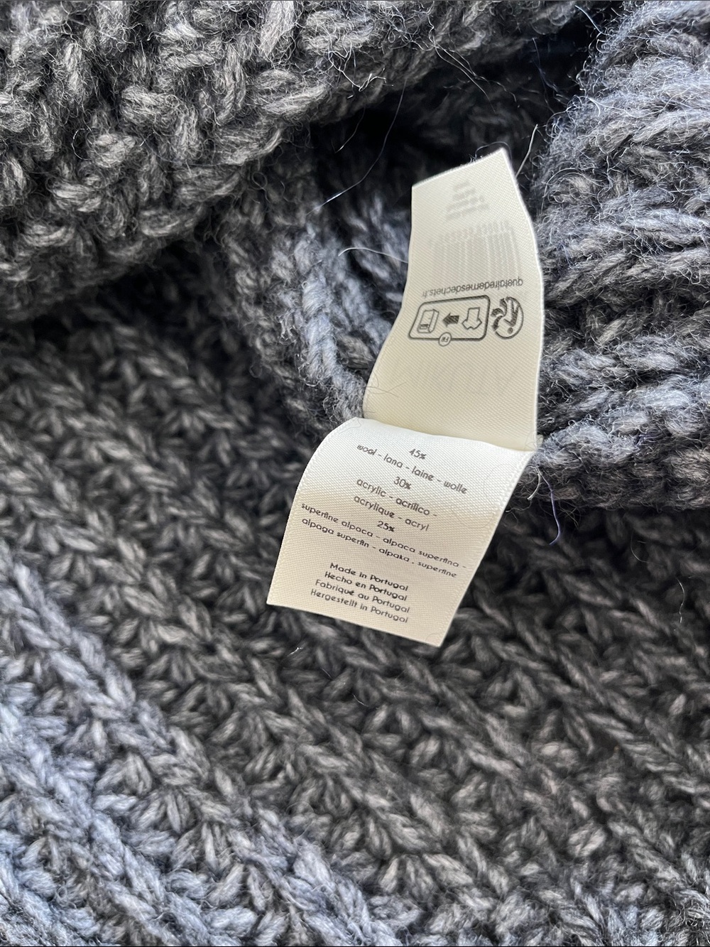 MIKUTA Dark Grey Long Knit Cardigan Alpaca Wool Oversized M/L NWT Made Portugal - Picture 10 of 14